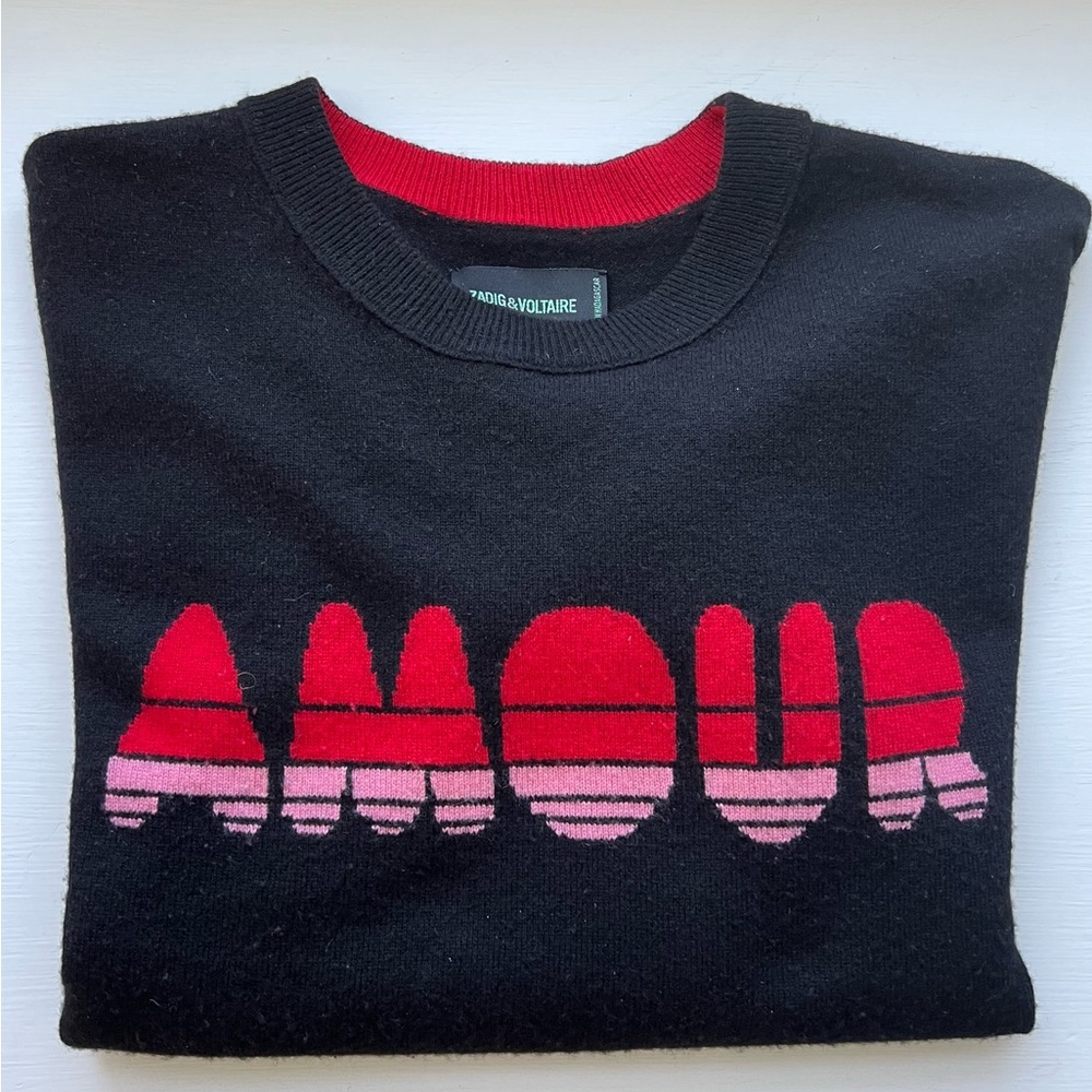 🌟 Zadig & Voltaire Amore cashmere sweater.